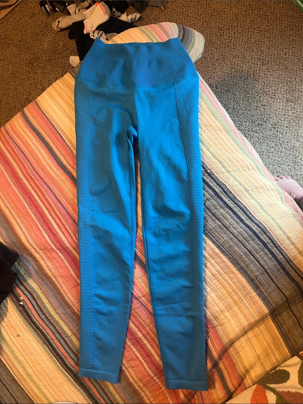 Women's High-Waist Blue Seamless Leggings